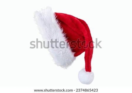 Close-up of Santa hat isolated on a white background.