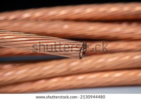 Closeup scrap copper wire for recycling