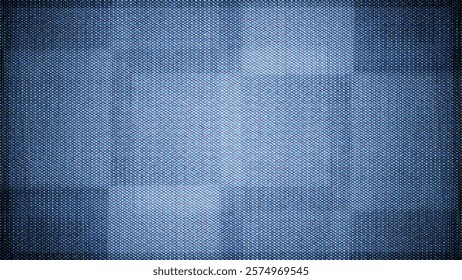 close-up of the screen texture of an old VHS video tape file, with a blue color dot background and a grainy film effect. Photo overlay via blend mode or half dot print layer.