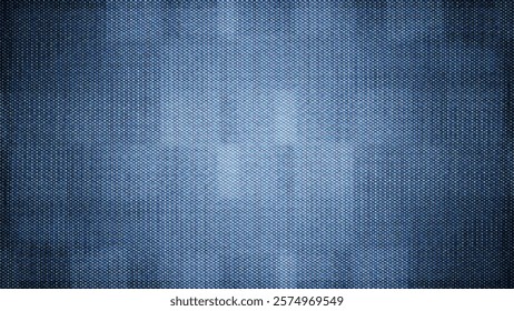 close-up of the screen texture of an old VHS video tape file, with a blue color dot background and a grainy film effect. Photo overlay via blend mode or half dot print layer.