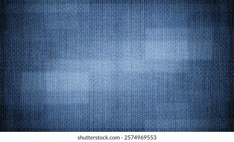 close-up of the screen texture of an old VHS video tape file, with a blue color dot background and a grainy film effect. Photo overlay via blend mode or half dot print layer.