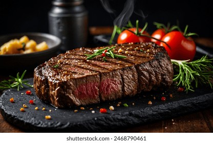 Close-up of a seared steak