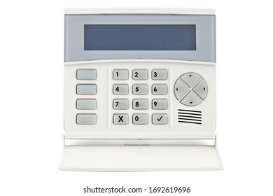 Closeup Of Security Alarm Keypad, Isolated On A White Background