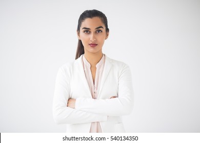 Closeup Of Serious Young Indian Business Woman