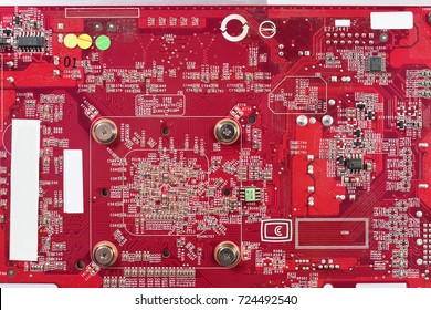 Closeup of server mainboard, system computer power, network pc memory background. 