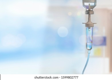 Closeup set iv fluid intravenous drop saline drip hospital, Medical Concept, copy space.