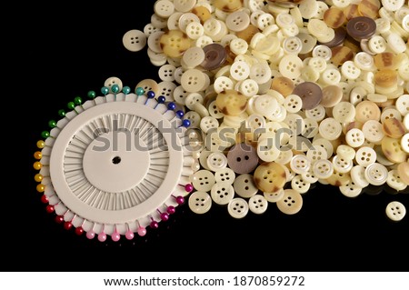 Similar – sewing pin on colorful background