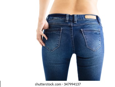 Closeup Of Sexy Woman Wearing Jeans