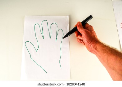 Close-up of sheet with drawing