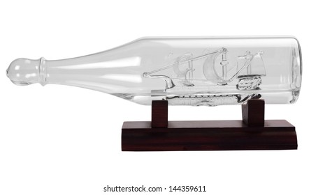 Close-up of a ship in a bottle