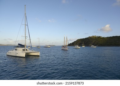 A Closeup Shot Of The Anchorage In St  Thomas Bay, Spanish Town, Virgin Gorda, British Virgin Islands