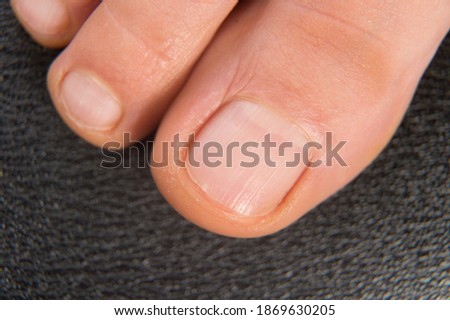 Close-up shot of beautiful woman feet with natural pedicure. High quality photo