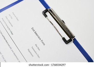 A Closeup Shot Of A Blank Exit Interview Form