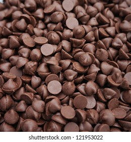 Closeup Shot Of Chocolate Chips.