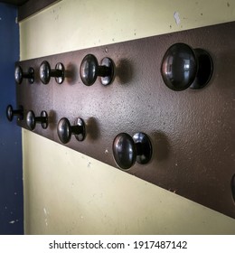 A Closeup Shot Of A Coat Rack In A School