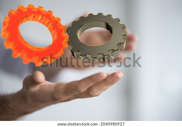 A\
closeup shot of digital ratchet wheels above\
hands