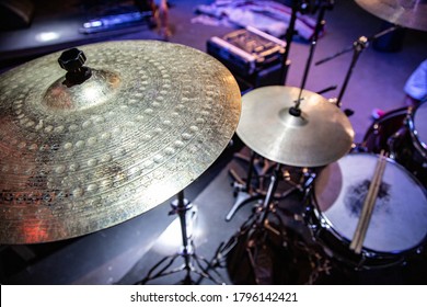 A closeup shot of drums on the stage - Shutterstock ID 1796142421