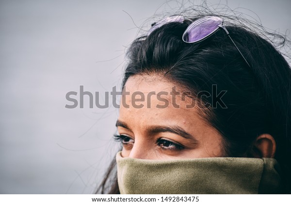 Closeup Shot Eyes Beautiful Indian Girl Stock Photo Edit Now