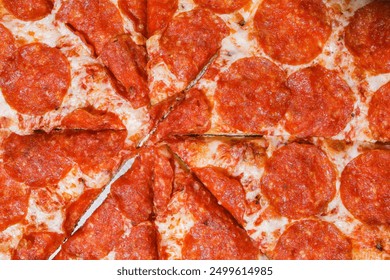 A close-up shot of a freshly baked pepperoni pizza, showcasing the golden-brown crust, melted cheese, and perfectly cooked pepperoni slices. Ideal for food blogs and culinary websites. - Powered by Shutterstock