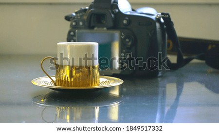 Image, Stock Photo Macro shot: One coffee bean standing upright