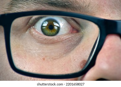 Closeup Shot Human Eye Trough Glasses Stock Photo Shutterstock