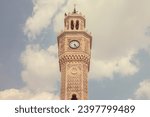 close-up shot of izmir clock tower