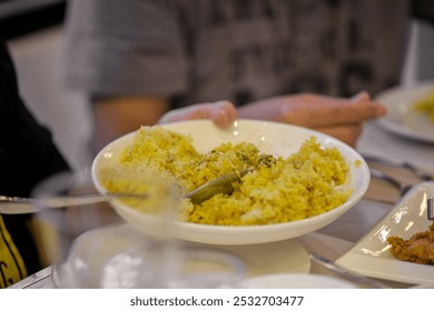 Close-up shot of java rice.