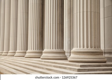 Close-up shot of a line of Gerek-style columns.