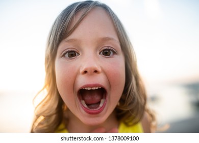 Closeup Shot Little Girl Laughing Mouth 스톡 사진 1378009100 | Shutterstock