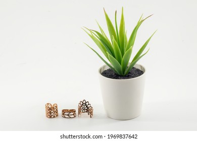 Closeup Shot Of A Malay Costume Button Isolated On White Background