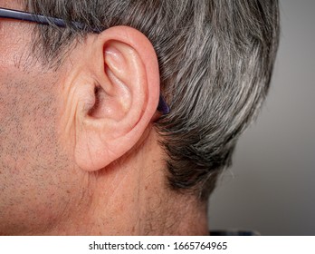 Close-up Shot Of Male Ear Side View