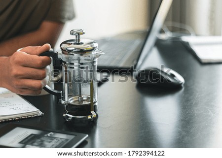 Similar – Image, Stock Photo Macro shot: One coffee bean standing upright