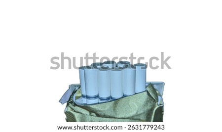 Close-up shot of opened cigarette pack with white filter and gold foil packaging, isolated on white background. Tobacco sticks are neatly arranged inside the box.
