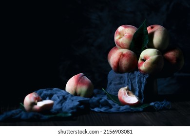 A closeup shot of red apples on the black background