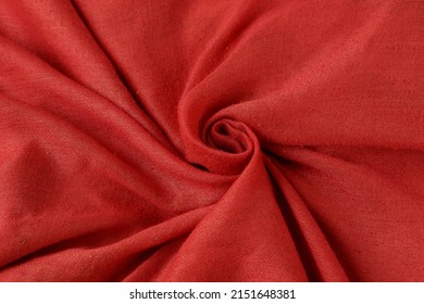 A Closeup Shot Of A Red Cotton Fabric