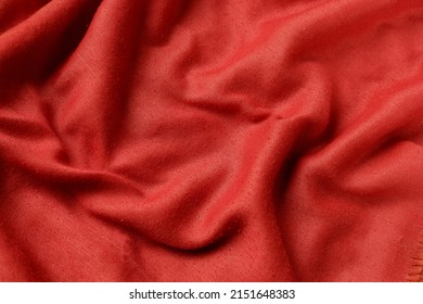 A Closeup Shot Of A Red Cotton Fabric