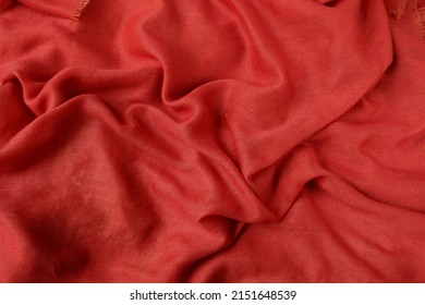 A Closeup Shot Of A Red Cotton Fabric