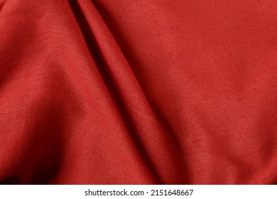 A Closeup Shot Of A Red Cotton Fabric