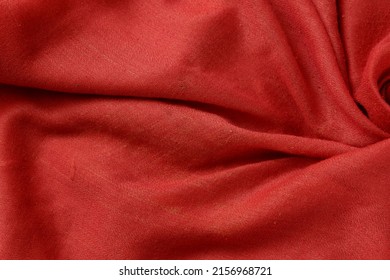 A Closeup Shot Of A Red Cotton Fabric