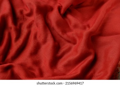 A Closeup Shot Of A Red Cotton Fabric