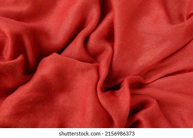 A Closeup Shot Of A Red Cotton Fabric