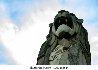 Closeup Shot Of The Sentosa Merlion, Singapore, March 30, 2020