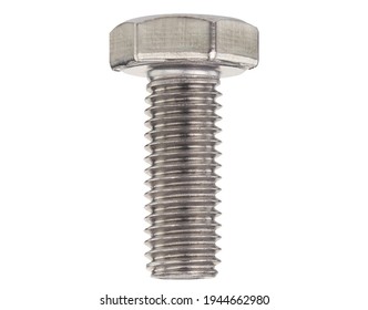 A Closeup Shot Of A Single Metal Bolt Isolated On White