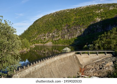 A Closeup Shot Of A Storfossdammen Water Dam In Norway