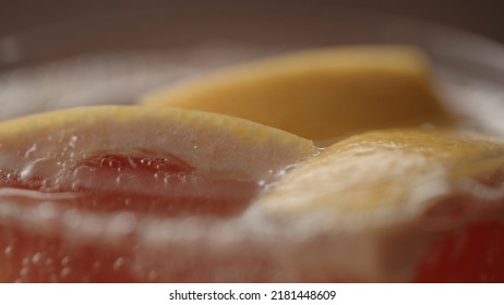 Closeup Shot Of Tonic With Grapefruit Slices