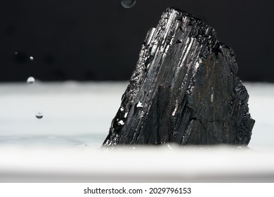 A Closeup Shot Of A Tourmaline Black Semiprecious Stone