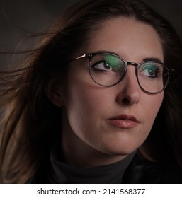 Close-up Shot Of A Young Attractive Woman In Her Mid 20s - Studio Photography