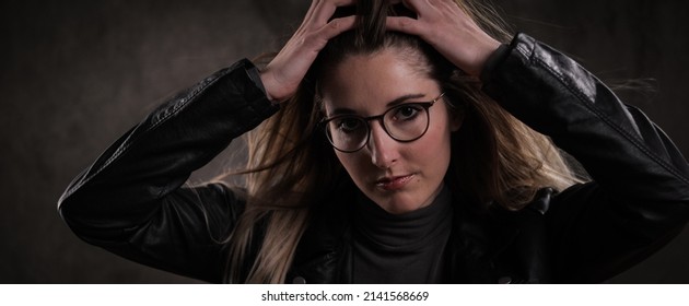 Close-up Shot Of A Young Attractive Woman In Her Mid 20s - Studio Photography