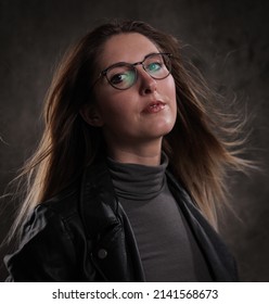 Close-up Shot Of A Young Attractive Woman In Her Mid 20s - Studio Photography