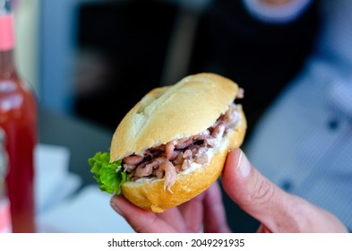 Close-up Of Shrimp Salad Sandwich